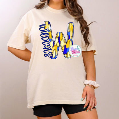 Wildcats Letter Faux Glitter Ombré Tee/Sweatshirt