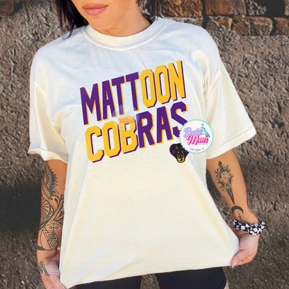 Mattoon Cobras Slanted Two Tone Tee/Sweatshirt